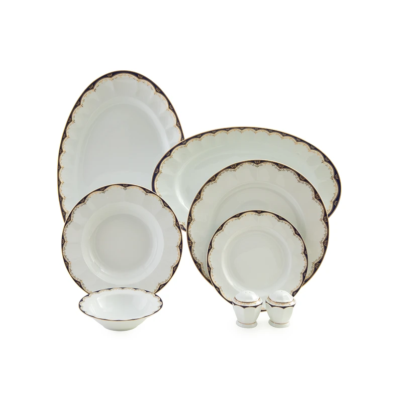 سرویس غذاخوری 29 پارچه چینی زرین ایران مدل نئوکلاسیک النور درجه عالی