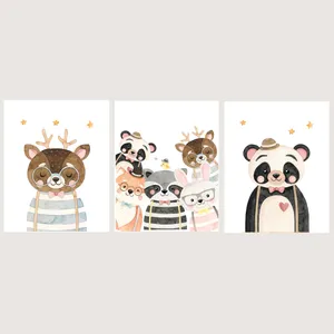 پوستر الفاپ مدل کودک طرح Happy Animals کد 121_03 بسته 3 عددی