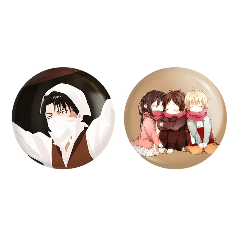 مگنت خندالو طرح لیوای آکرمن و ارن و میکاسا و آرمین انیمه اتک آن تایتان کد 1098010976 مجموعه 2 عددی