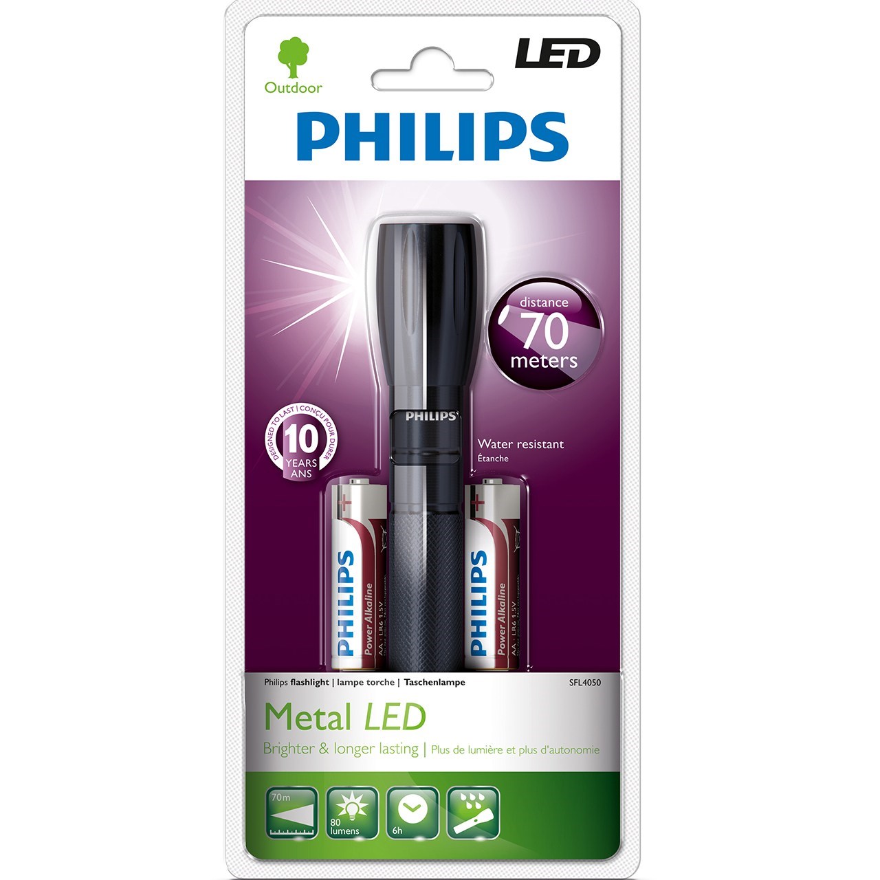 چراغ قوه فیلیپس مدل Metal LED کد SFL4050
