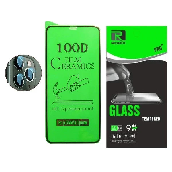 محافظ صفحه نمایش روبیکس مدلCR-iP11Promax مناسب برای گوشی موبایل اپل iPhone 11 Pro Max به همراه محافظ لنز دوربین