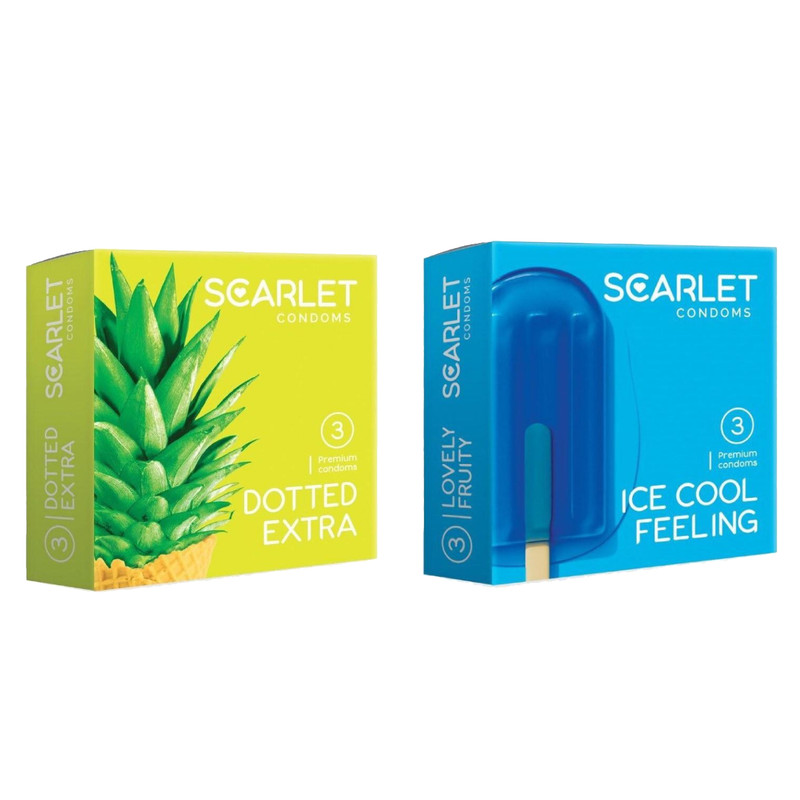 کاندوم اسکارلت مدل ICE COOL FEELING بسته 3 عددی به همراه کاندوم اسکارلت مدل DOTTED EXTRA کاندوم اسکارلت مدل ICE COOL FEELING بسته 3 عددی به همراه کاندوم اسکارلت مدل DOTTED EXTRA