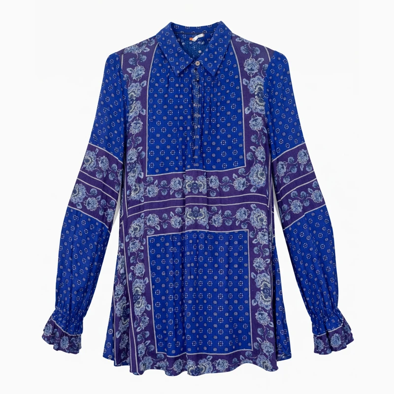 بلوز آستین بلند یقه برگردان زنانه مدل 3812