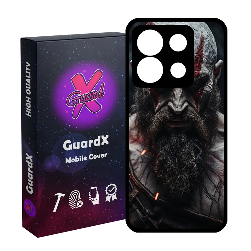کاور گارد ایکس طرح God of War مدل Glass10835 مناسب برای گوشی موبایل شیائومی Redmi Note 13 5G