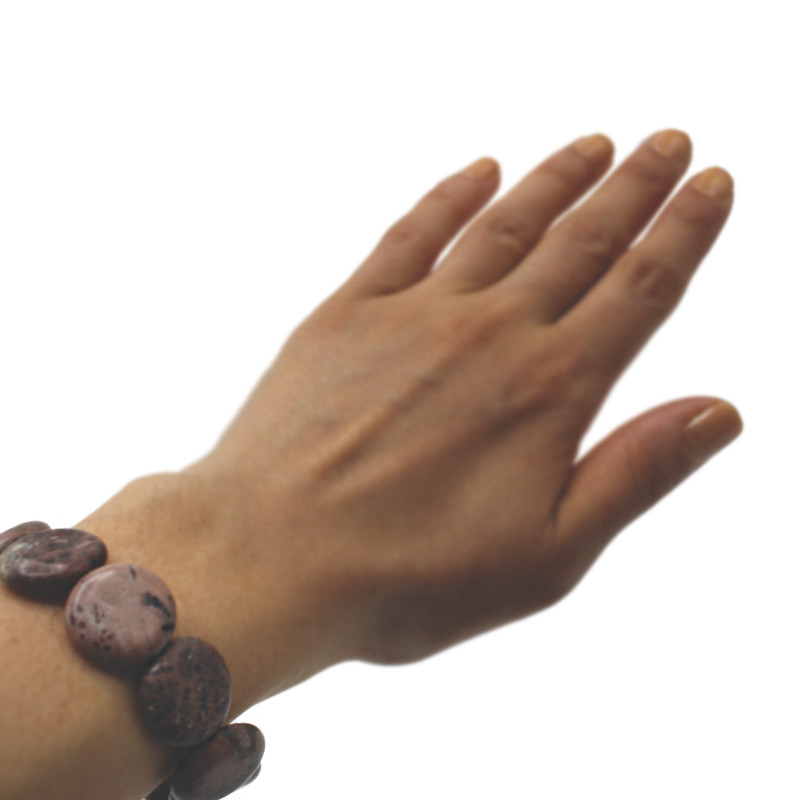 دستبند زنانه مدل سنگ رودونیت مات