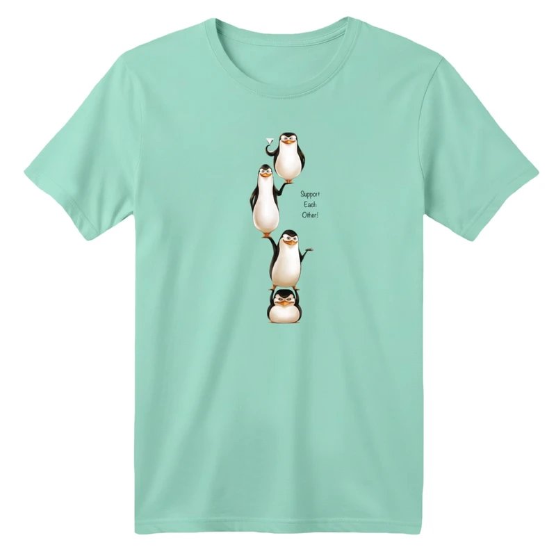 تی شرت آستین کوتاه بچگانه مدل پنگوئن ها