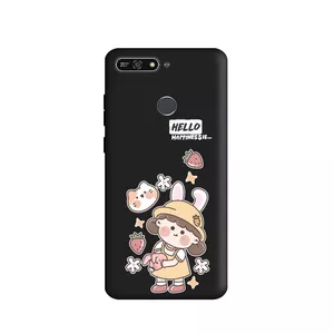 کاور طرح دختر و گربه کد m3946 مناسب برای گوشی موبایل هوآوی Y6 2018