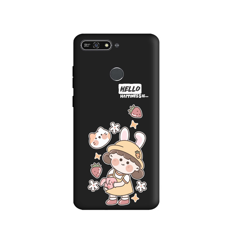 کاور طرح دختر و گربه کد m3946 مناسب برای گوشی موبایل هوآوی Y6 2018