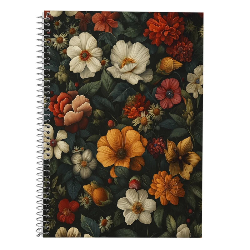 دفتر زبان 50 برگ مدوپد مدل دو خط طرح گل کد DF13317