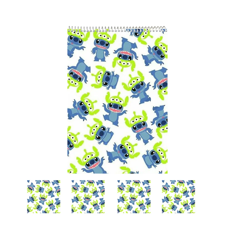 دفتر نقاشی 50 برگ مدل استیچ  3 به همراه برچسب مجموعه 5 عددی