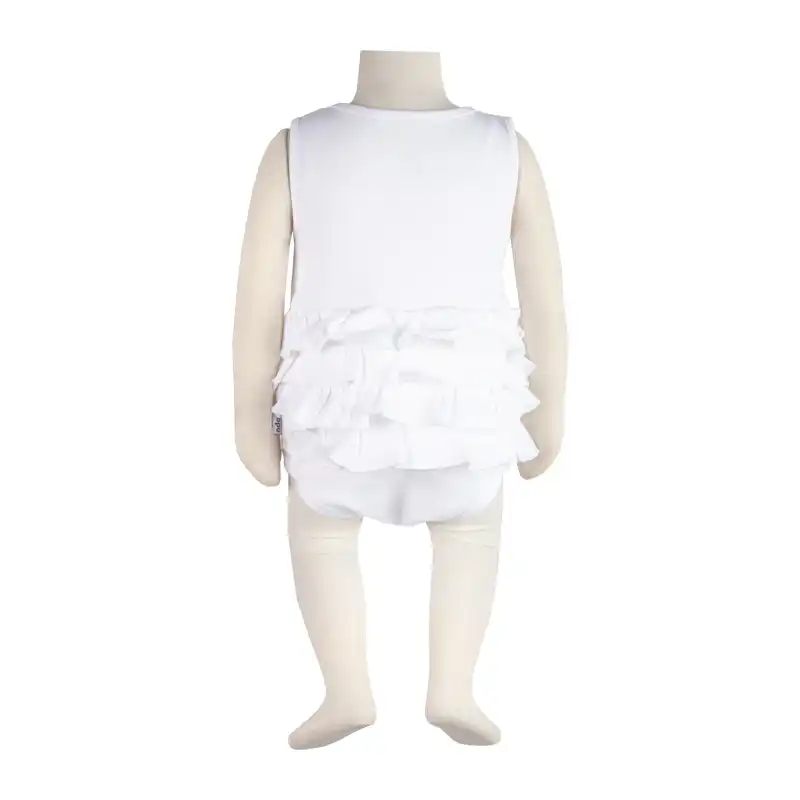 بادی نوزادی آدمک مدل چین دار کد 177691 رنگ سفید