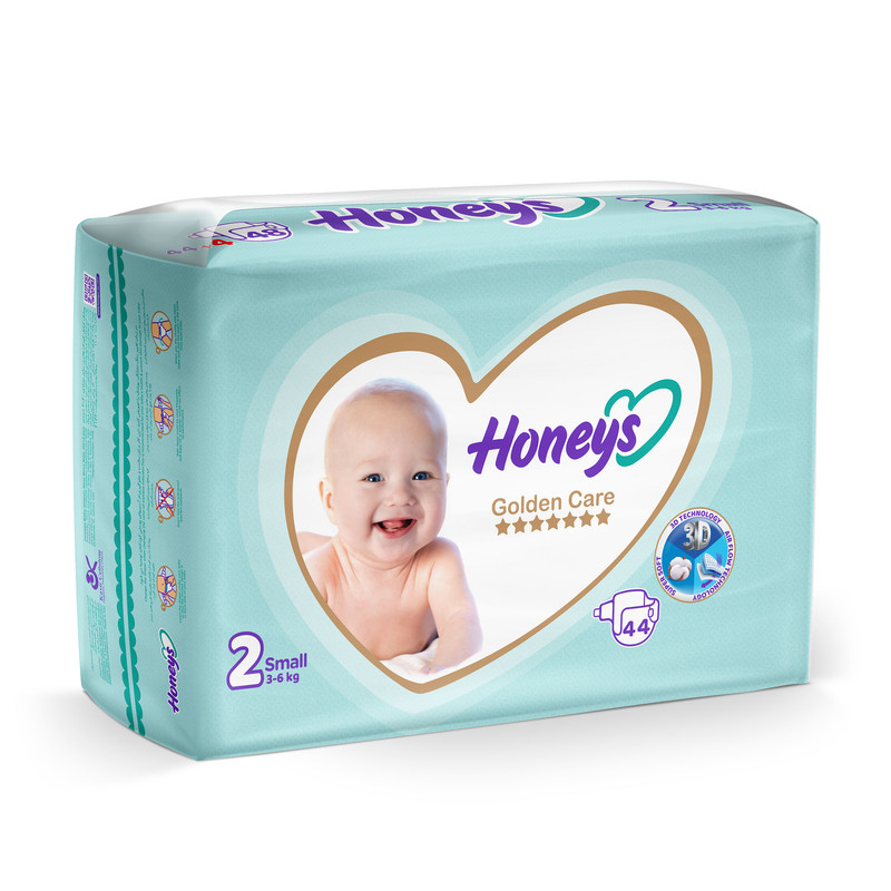 پوشک بچه هانیز سایز 2 بسته 44 عددی