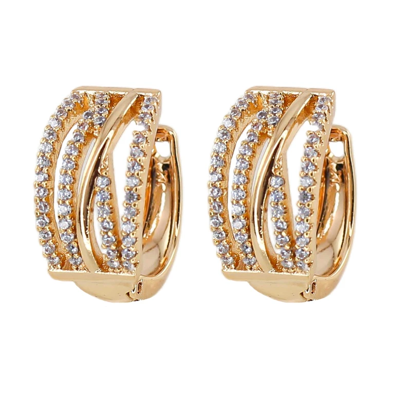 گوشواره حلقه‌ای زنانه ژوپینگ مدل نگین دار کد AAC1406