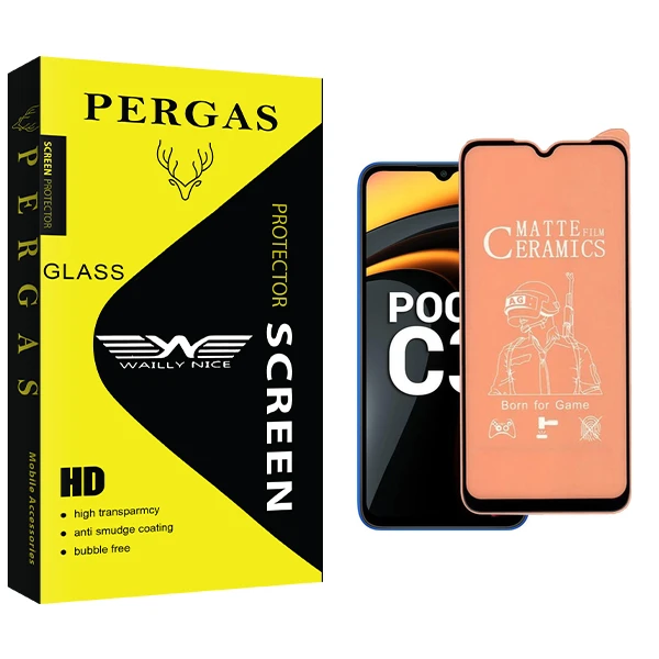 محافظ صفحه نمایش سرامیکی مات وایلی نایس مدل Pergas Pro مناسب برای گوشی موبایل شیائومی Poco C3