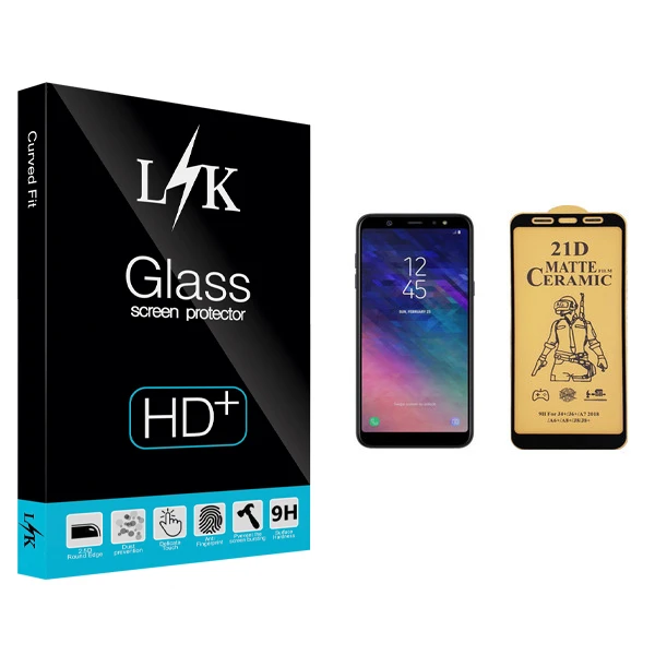 محافظ صفحه نمایش سرامیکی ال کی مدل Hard glass مناسب برای گوشی موبایل سامسونگ Galaxy A6 Plus