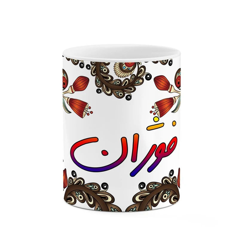 ماگ کاکتی مدل اسم فوژان طرح سنتی گل و بته کد mgh46473
