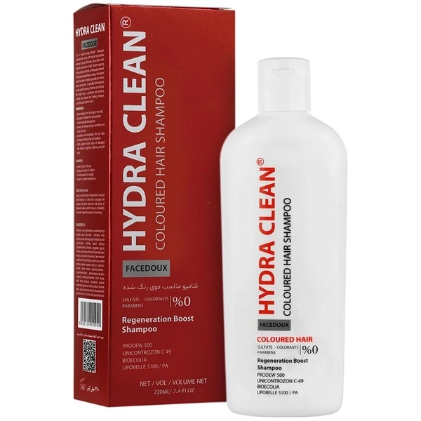 شامپو تثبیت کننده رنگ مو فیس دوکس مدل HYDRA CLEAN مناسب برای موهای رنگ شده حجم 220 میلی لیتر