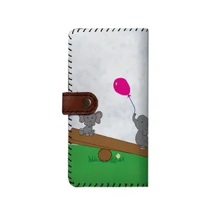 کیف پول چرمی ترمه طراحان ایده مدل بنددار فیل های بازیگوش کد sfs009