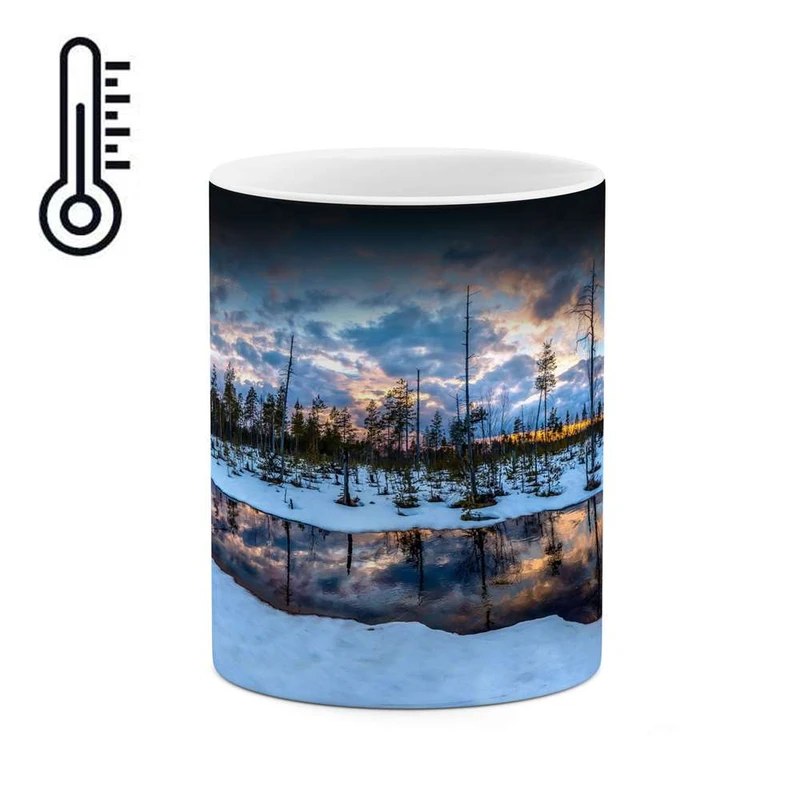 ماگ حرارتی کاکتی مدل منظره برفی کد mgh14960