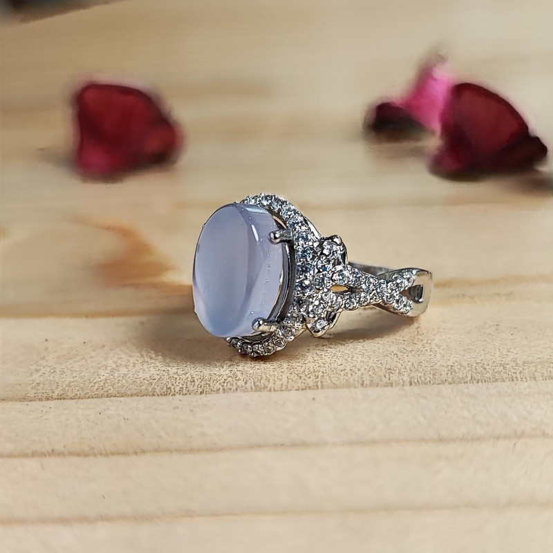 انگشتر نقره زنانه مدل عقیق کبود کد YW4090