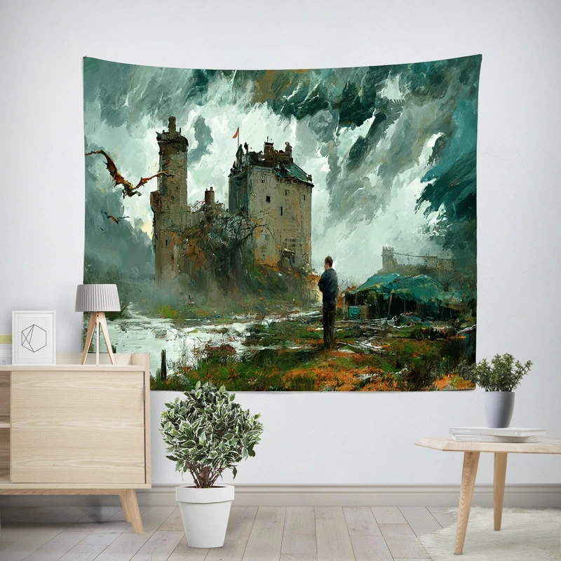 پوستر پارچه ای طرح تپستری نقاشی کد N02