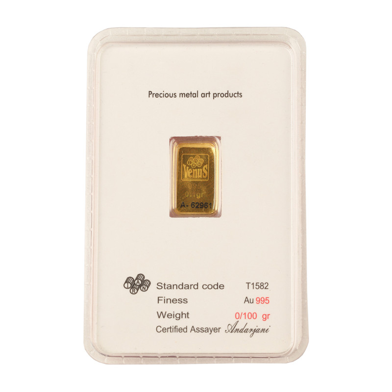 شمش طلا 24 عیار گالری تاج آبادی مدل ونوس کد  T-0.1 - 2