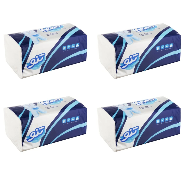 دستمال کاغذی 250 برگ تنو مدل اقتصادی بسته 4 عددی