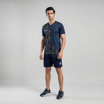 ست تیشرت آستین کوتاه و شلوارک ورزشی مردانه مکرون مدل کیان