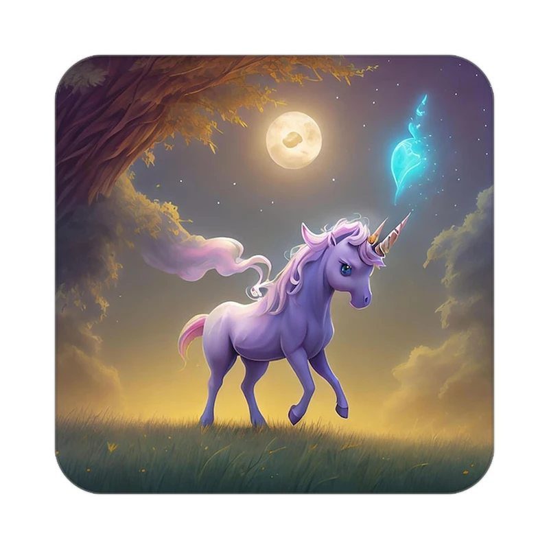 زیر لیوانی کاکتی طرح اسب تک شاخ و یونیکورن مدل mp31645