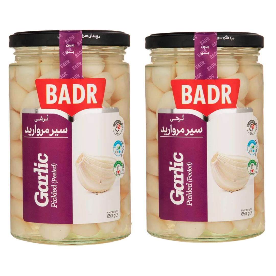 ترشی سیر مروارید بدر - 650 گرم بسته 2 عددی