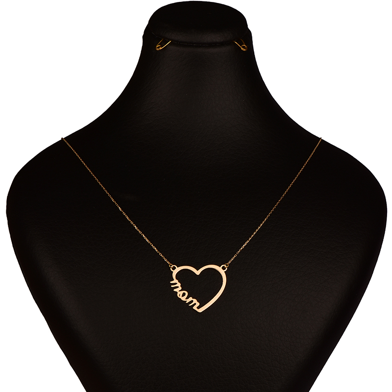 گردنبند طلا 18 عیار زنانه کرابو طرح قلب و مام مدل Kr7062 -  - 1