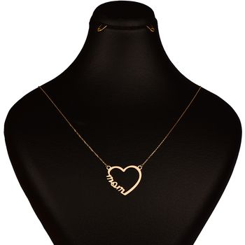 گردنبند طلا 18 عیار زنانه کرابو طرح قلب و مام مدل Kr7062
