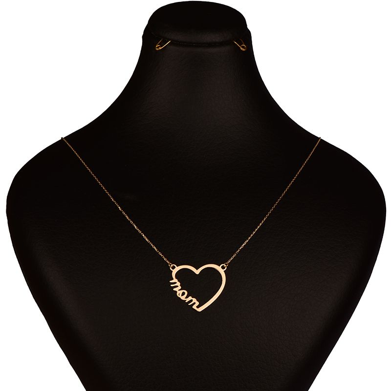 گردنبند طلا 18 عیار زنانه کرابو طرح قلب و مام مدل Kr7062 -  - 2