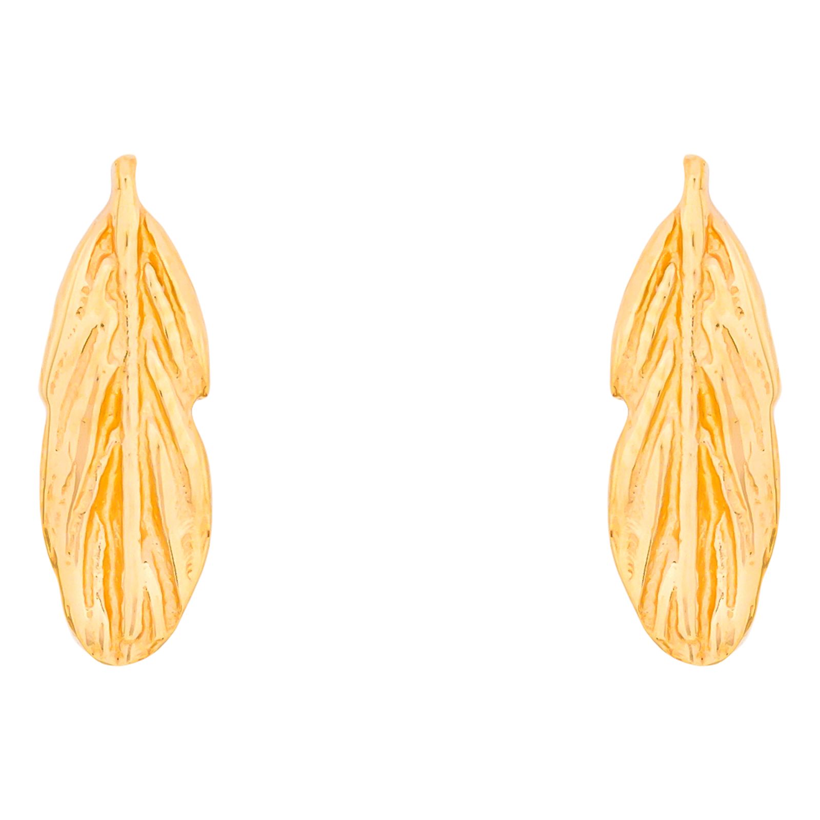 گوشواره میخی طلا 18 عیار زنانه وی گالری مدل پر کد E0148 -  - 1