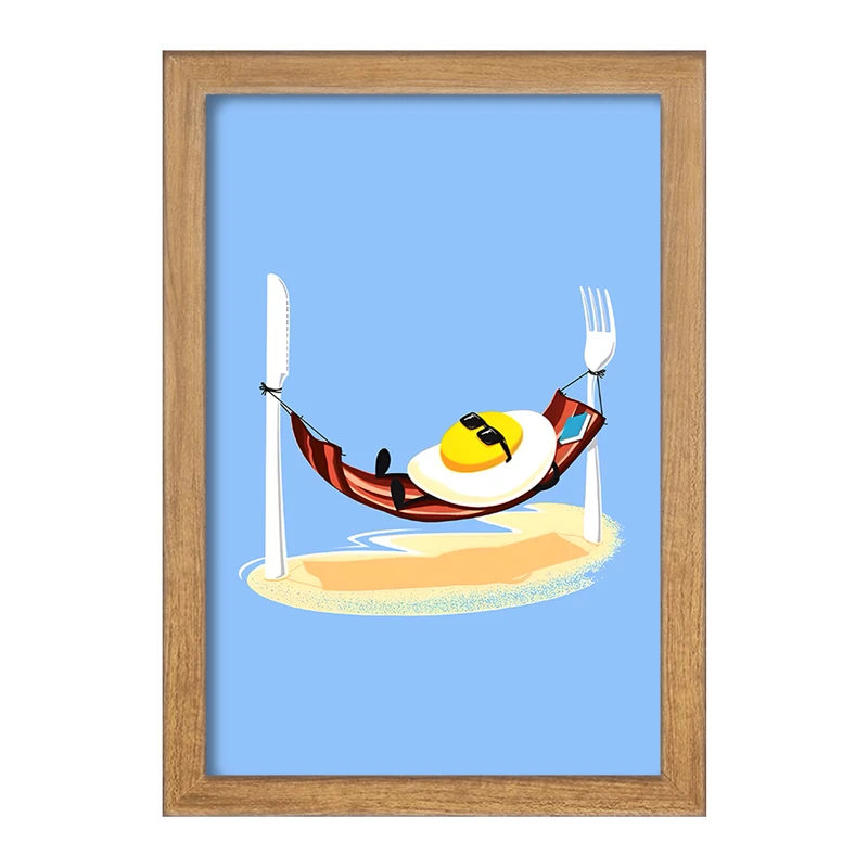 تابلو خندالو مدل تخم مرغ و بیکن کد F10574