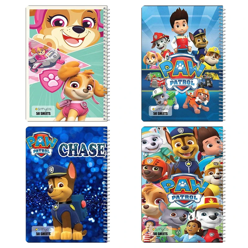 دفتر نقاشي 50 برگ کارنيکا طرح سگ های نگهبان paw patrol کد 98208 مجموعه 4 عددی