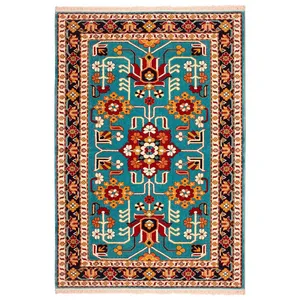 فرش ماشینی ساوین طرح مهربان کد FSM22 زمینه آبی