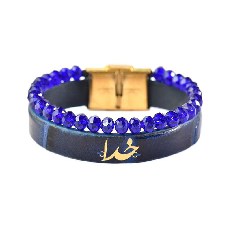 دستبند طلا 18 عیار مردانه فرشته طرح خدا کد UBCHL0005-0005