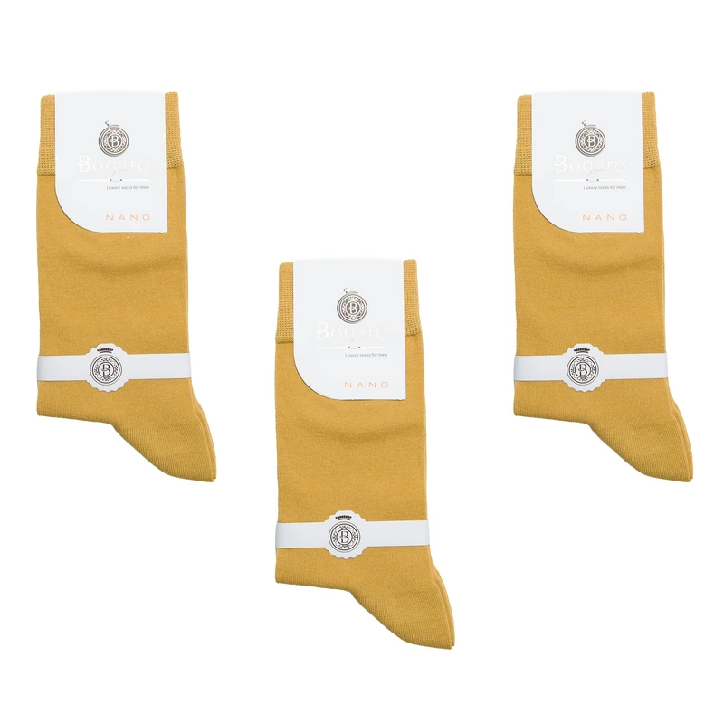 جوراب ساق بلند مردانه بوگارو مدل نانو نخی مدرن بسته 3 عددی