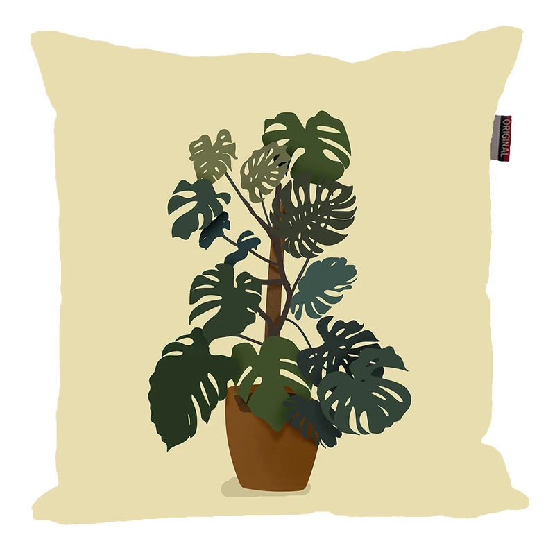 کوسن پاد آفرین مدل مینیمال طرح برگ گلدان کد PK30516