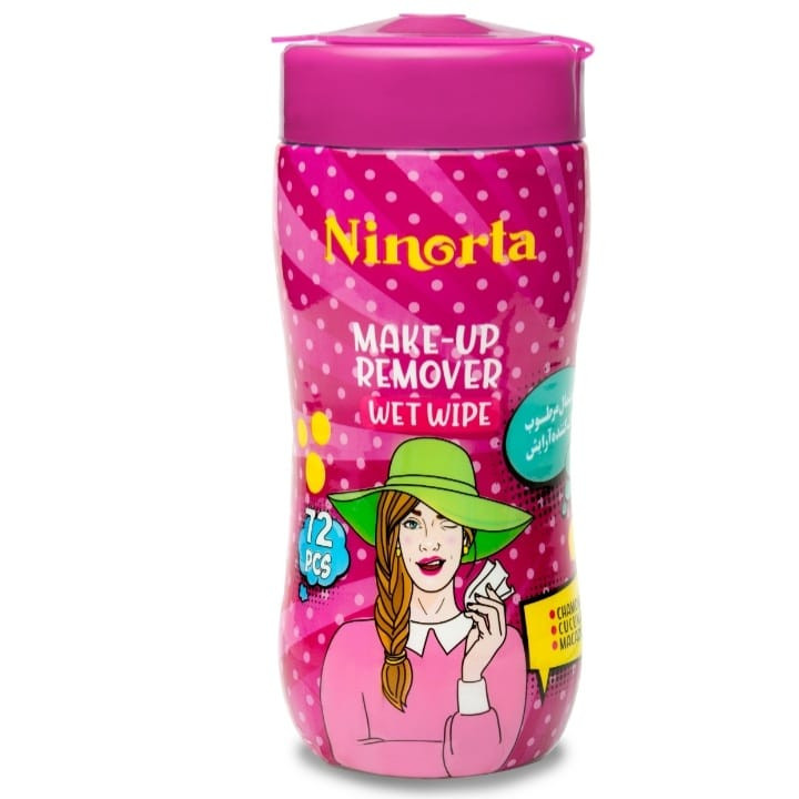دستمال مرطوب پاک کننده آرایش نینورتا مدل 01 بسته 72 عددی