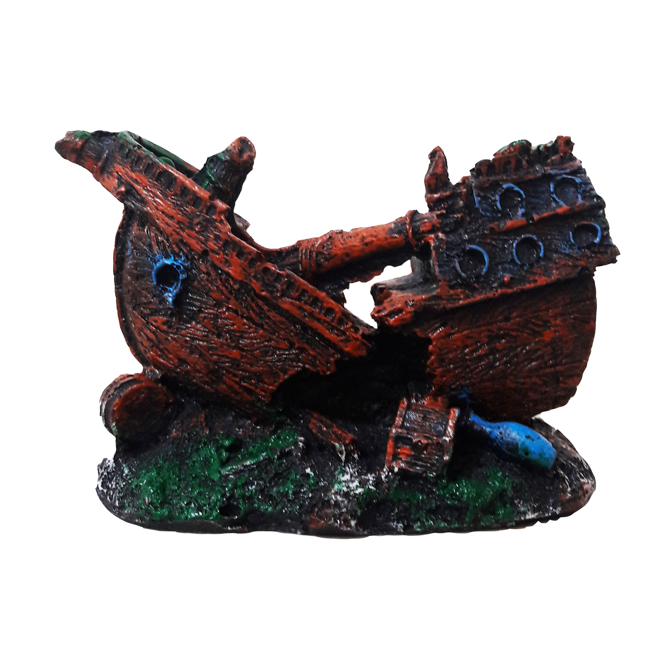 تزیینی آکواریوم مدل کشتی شکسته کد 013