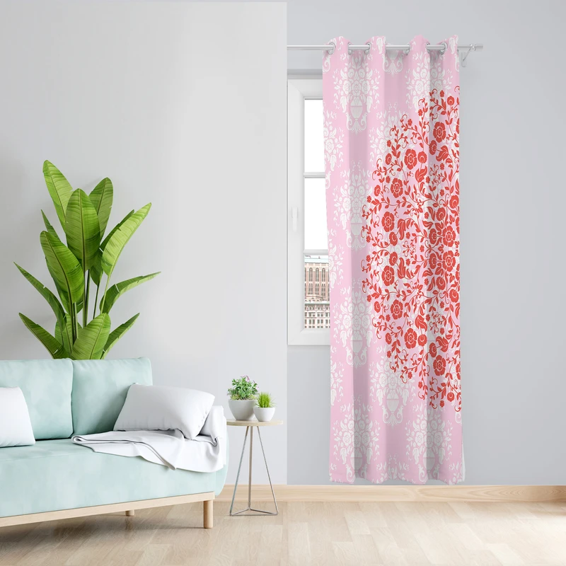 پرده طرح گل ریز مدل مخمل پانچی کد 4071 z سایز 140x200 سانتی متر