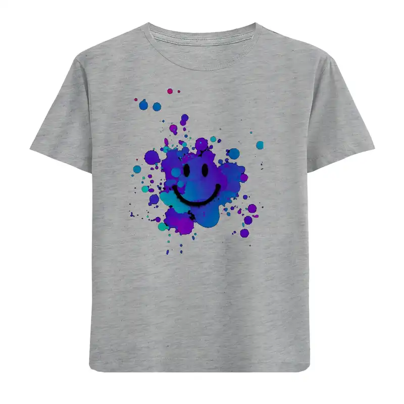 تی شرت آستین کوتاه دخترانه مدل لبخند N06