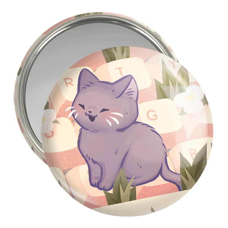 آینه جیبی خندالو مدل گربه حیوانات بامزه  کد 21065