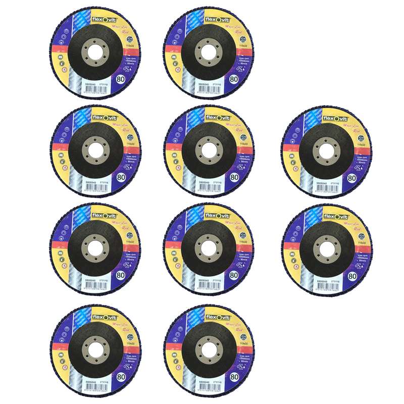 سنباده فلاپ دیسک مدل P80 بسته 10 عددی
