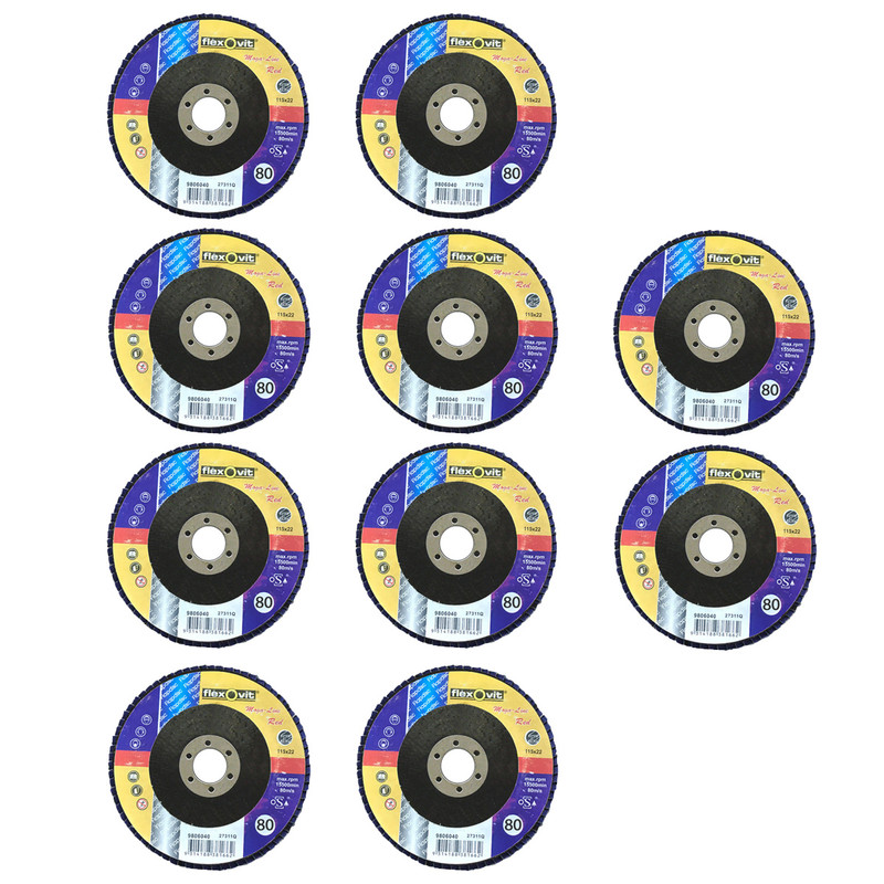 سنباده فلاپ دیسک مدل P80 بسته 10 عددی