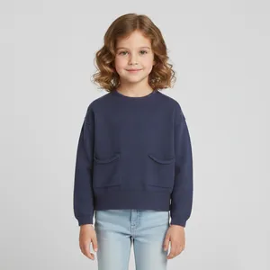 پلیور دخترانه کولزیون مدل جیب دار کد 147