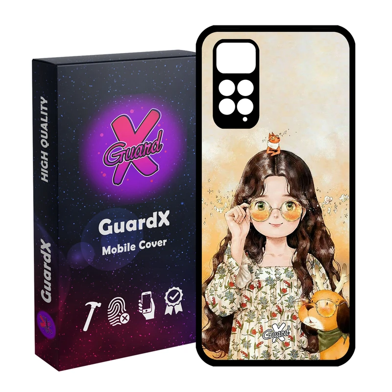کاور گارد ایکس طرح Girl مدل Glass10253 مناسب برای گوشی موبایل شیائومی Redmi Note 11S/ Note 11 4G