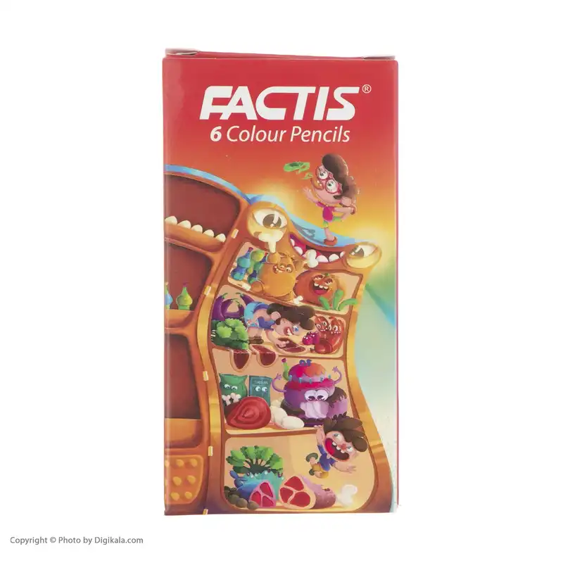 مداد رنگی فکتیس 6 رنگ مدل کوتاه کد 43495